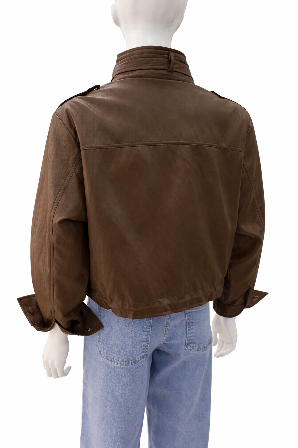 Chaqueta Ecocuero café